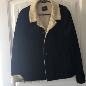 Bomber jacket with fur trim